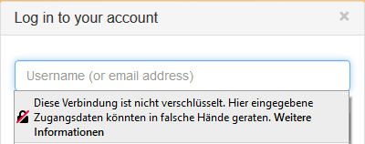 warnung vor unsicheren passwortfeldern